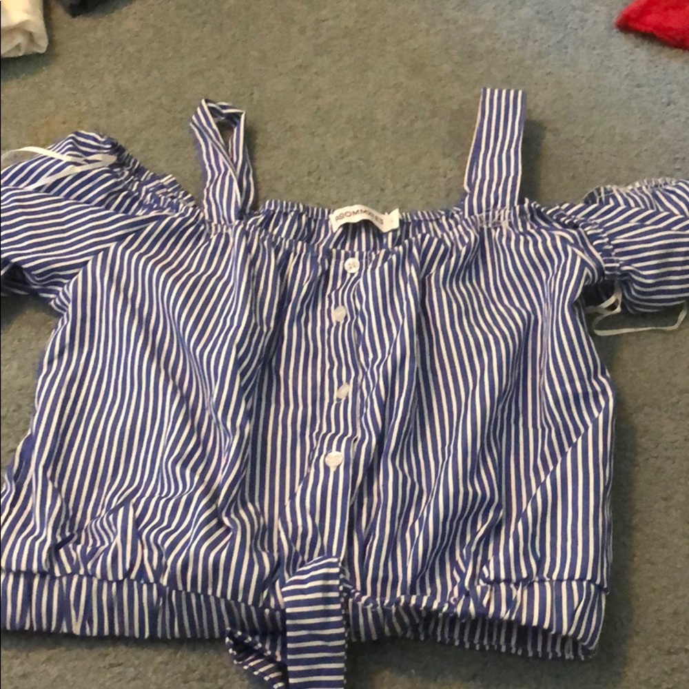 stripped crop top. NEVER WORN